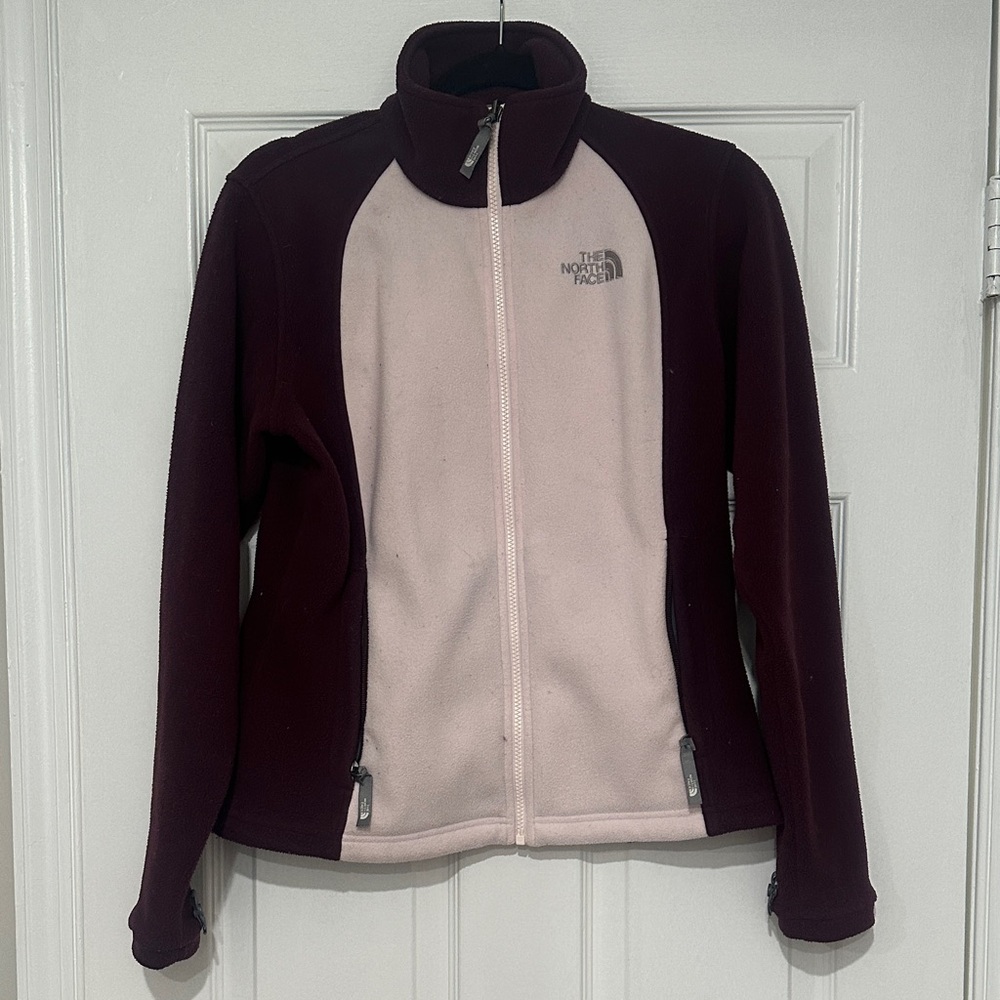 The North Face Women's Maroon and Light Pink Ski Jacket